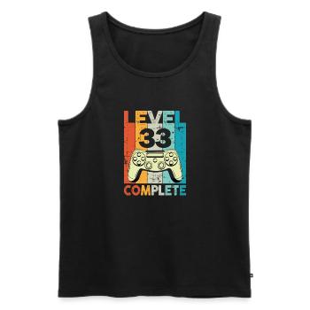 Level 33 Complete Gaming Geburtstag - Männer Premium Bio Tank Top - Schwarz - Vorne - AI Model Male 178 light (178cm)