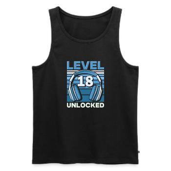 Level 18 Unlocked Gaming Geburtstag Gamer - Männer Premium Bio Tank Top - Schwarz - Vorne - Michal (187cm)