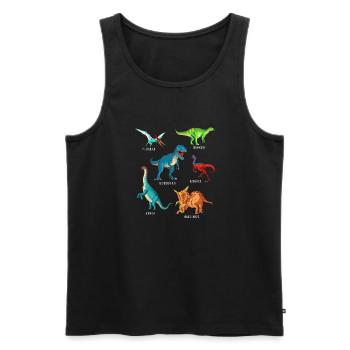 My Dinosaur Alphabet Kids Species Dino A-Z - Men's Premium Organic Tank Top - black - Front - AI Model Male 178 light (178cm)