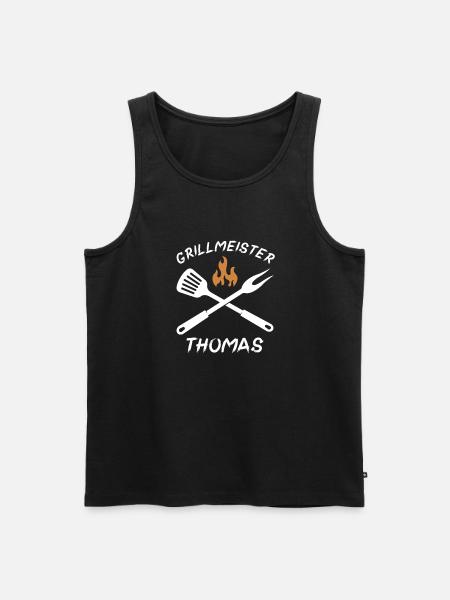 Grillmeister Thomas - Männer Premium Bio Tank Top - Schwarz