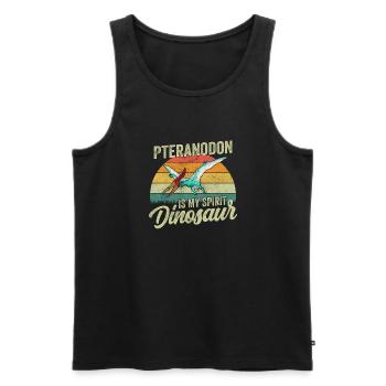 Pteranodon Dinosaur Enfants Dino Cadeau - Débardeur bio Premium Homme - noir - Devant - AI Model Male 178 light (178cm)