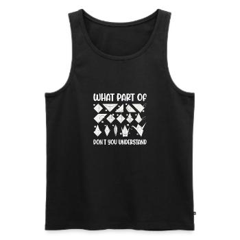 Origami Japanese Art Folding Crane Paper - Men's Premium Organic Tank Top - black - Front - AI Model Male 178 light (178cm)
