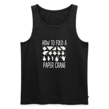 Origami Japanese Art Folding Crane Paper - Men's Premium Organic Tank Top - black - Front - AI Model Male 178 light (178cm)