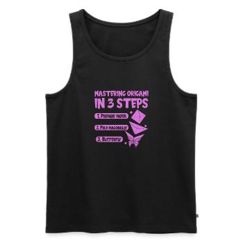 Origami Japanese Art Folding Crane Paper - Men's Premium Organic Tank Top - black - Front - AI Model Male 178 light (178cm)