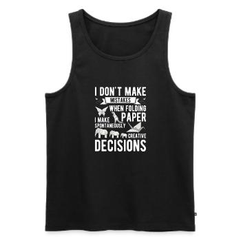 Origami Japanese Art Folding Crane Paper - Men's Premium Organic Tank Top - black - Front - AI Model Male 178 light (178cm)