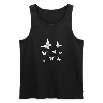 Origami Japanese Art Folding Crane Paper - Men's Premium Organic Tank Top - black - Front - AI Model Male 178 light (178cm)