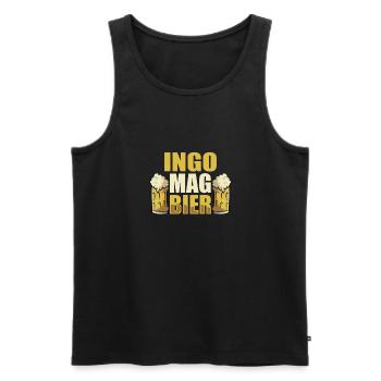 Ingo mag Bier Name Geburtstag - Männer Premium Bio Tank Top - Schwarz - Vorne - AI Model Male 178 light (178cm)