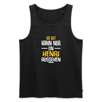Henri Vorname Name Geburtstag - Männer Premium Bio Tank Top - Schwarz - Vorne - AI Model Male 178 light (178cm)