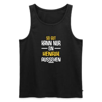 Henrik Vorname Name Geburtstag - Männer Premium Bio Tank Top - Schwarz - Vorne - Michal (187cm)