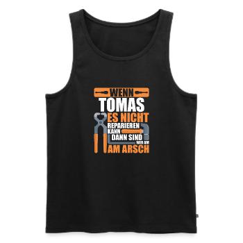 Vorname Tomas Name Geburtstag Geschenk - Männer Premium Bio Tank Top - Schwarz - Vorne - AI Model Male 178 light (178cm)