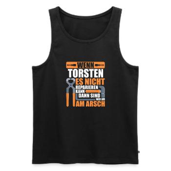 Vorname Torsten Name Geburtstag Geschenk - Männer Premium Bio Tank Top - Schwarz - Vorne - Michal (187cm)