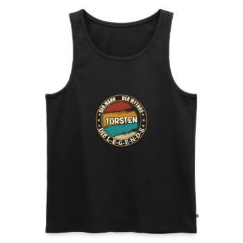Torsten Vorname Name Geburtstag - Männer Premium Bio Tank Top - Schwarz - Vorne - Michal (187cm)