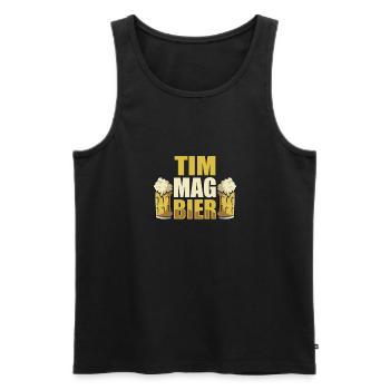 Tim mag Bier Name Geburtstag - Männer Premium Bio Tank Top - Schwarz - Vorne - AI Model Male 178 light (178cm)