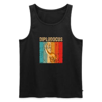 Diplodocus Dinosaur Children Dino Gift - Men's Premium Organic Tank Top - black - Front - AI Model Male 178 light (178cm)