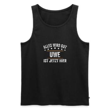 Uwe Vorname Name Geburtstag - Männer Premium Bio Tank Top - Schwarz - Vorne - Michal (187cm)