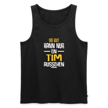 Tim Vorname Name Geburtstag - Männer Premium Bio Tank Top - Schwarz - Vorne - AI Model Male 178 light (178cm)