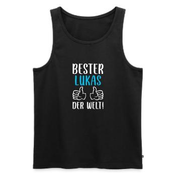Lukas Vorname Name Geburtstag - Männer Premium Bio Tank Top - Schwarz - Vorne - Michal (187cm)
