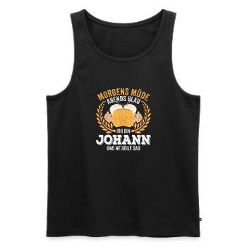 Johann Vorname Name Geburtstag Bier saufen - Männer Premium Bio Tank Top - Schwarz - Vorne - Michal (187cm)