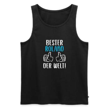 Roland Vorname Name Geburtstag - Männer Premium Bio Tank Top - Schwarz - Vorne - Michal (187cm)