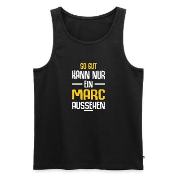 Marc Vorname Name Geburtstag - Männer Premium Bio Tank Top - Schwarz - Vorne - Michal (187cm)