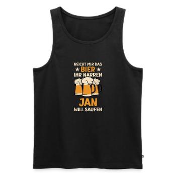 Reicht mir das Bier Jan Saufen Namen - Männer Premium Bio Tank Top - Schwarz - Vorne - Michal (187cm)
