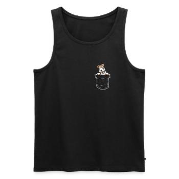 Foxterrier Hund Dog Hundehalter - Männer Premium Bio Tank Top - Schwarz - Vorne - Michal (187cm)