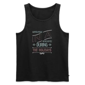 Mignons dictons drôles de vacances de Noël - Débardeur bio Premium Homme - noir - Devant - Michal (187cm)
