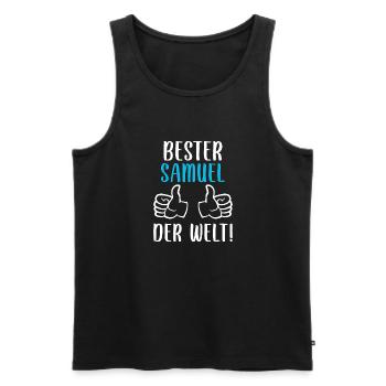 Samuel Vorname Name Geburtstag - Männer Premium Bio Tank Top - Schwarz - Vorne - Michal (187cm)
