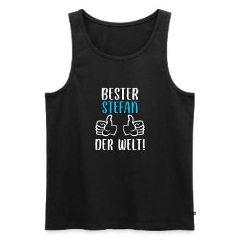 Stefan Vorname Name Geburtstag - Männer Premium Bio Tank Top - Schwarz - Vorne - Michal (187cm)