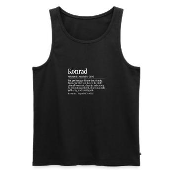 Konrad Definition Namenstag Geburtstag Name - Männer Premium Bio Tank Top - Schwarz - Vorne - AI Model Male 178 light (178cm)