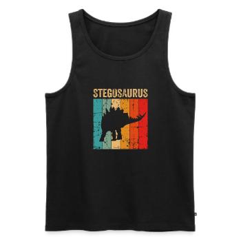 Stegosaurus Dinosaure Enfants Dino Cadeau - Débardeur bio Premium Homme - noir - Devant - Michal (187cm)
