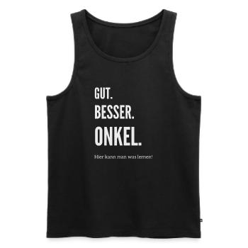 Der beste Onkel - Männer Premium Bio Tank Top - Schwarz - Vorne - Michal (187cm)