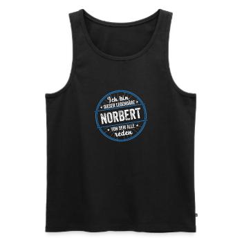 Ich bin dieser legendärer Norbert Name - Männer Premium Bio Tank Top - Schwarz - Vorne - Michal (187cm)