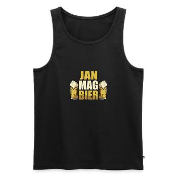 Jan mag Bier Name Geburtstag - Männer Premium Bio Tank Top - Schwarz - Vorne - Michal (187cm)