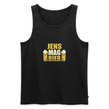 Jens mag Bier Name Geburtstag - Männer Premium Bio Tank Top - Schwarz - Vorne - Michal (187cm)