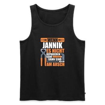 Vorname Jannik Name Geburtstag Geschenk - Männer Premium Bio Tank Top - Schwarz - Vorne - Michal (187cm)