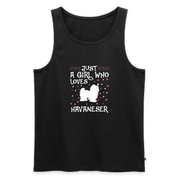 Propriétaire de chien de chien havanais - Débardeur bio Premium Homme - noir - Devant - AI Model Male 178 light (178cm)