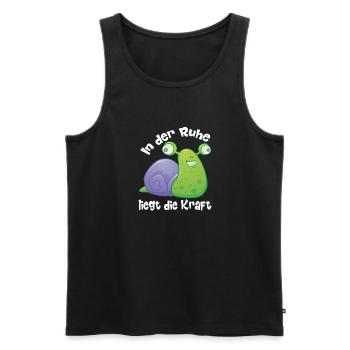 In der Ruhe liegt die Kraft lustige Schnecke - Männer Premium Bio Tank Top - Schwarz - Vorne - Michal (187cm)