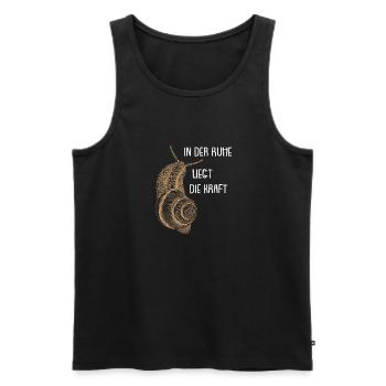 In der Ruhe liegt die Kraft Schnecke - Männer Premium Bio Tank Top - Schwarz - Vorne - Michal (187cm)