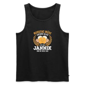 Jannik Vorname Name Geburtstag Bier saufen - Männer Premium Bio Tank Top - Schwarz - Vorne - Michal (187cm)