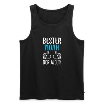 Noah Vorname Name Geburtstag - Männer Premium Bio Tank Top - Schwarz - Vorne - Michal (187cm)