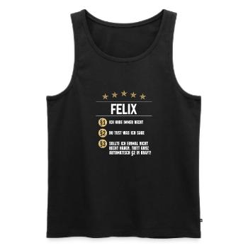 Felix Habe immer Recht Namenstag - Männer Premium Bio Tank Top - Schwarz - Vorne - Michal (187cm)