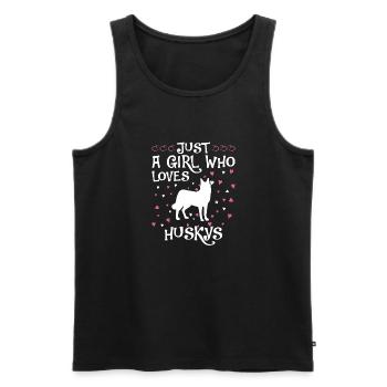 Husky Dog Dog Propriétaire de chien - Débardeur bio Premium Homme - noir - Devant - Michal (187cm)