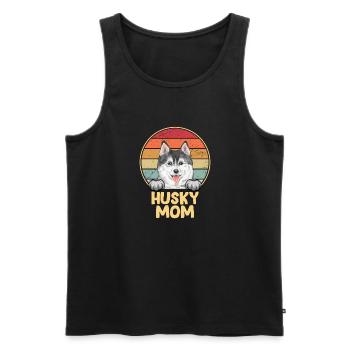 Husky Dog Dog Propriétaire de chien - Débardeur bio Premium Homme - noir - Devant - Michal (187cm)