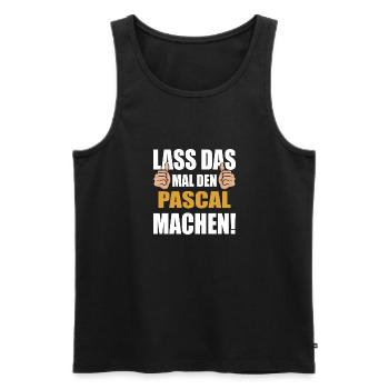 Lass das mal den Pascal machen - Männer Premium Bio Tank Top - Schwarz - Vorne - AI Model Male 178 light (178cm)
