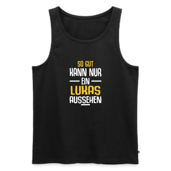 Lukas Vorname Name Geburtstag - Männer Premium Bio Tank Top - Schwarz - Vorne - Michal (187cm)