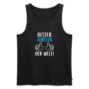 Torsten Vorname Name Geburtstag - Männer Premium Bio Tank Top - Schwarz - Vorne - Michal (187cm)