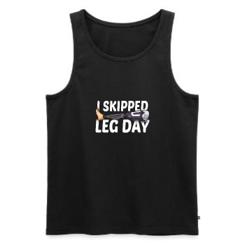 Leg surgery wheelchair lost leg - Men's Premium Organic Tank Top - black - Front - AI Model Male 178 light (178cm)