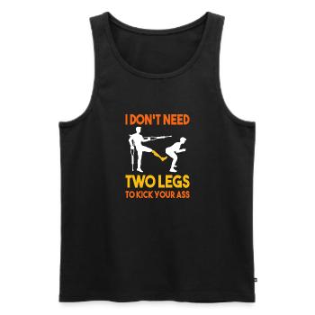 Leg surgery wheelchair lost leg - Men's Premium Organic Tank Top - black - Front - AI Model Male 178 light (178cm)