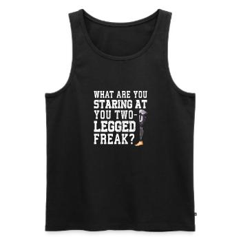 Leg surgery wheelchair lost leg - Men's Premium Organic Tank Top - black - Front - AI Model Male 178 light (178cm)